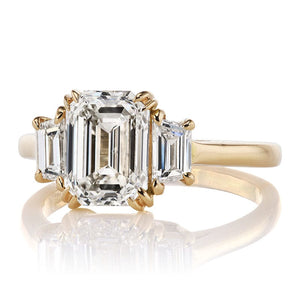 1.70 Carat Emerald Cut Ring with Trapezoid Side Stones