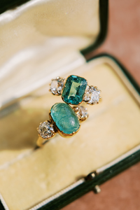 Vintage Emerald Engagement Rings & Wedding Bands